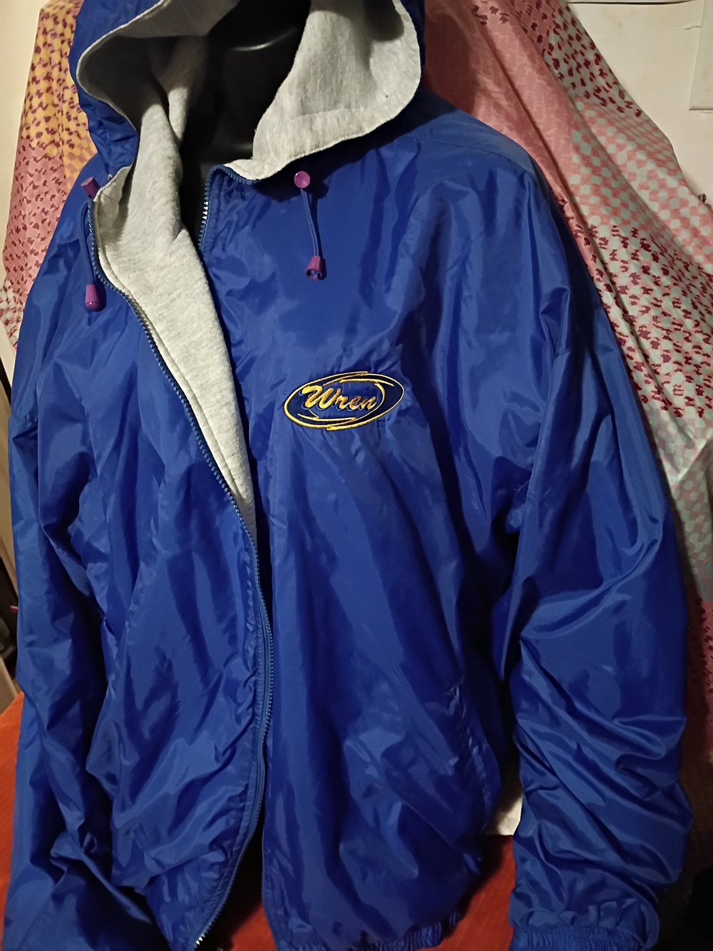 Wren Men's Blue Hooded Windbreaker Jacket. Sz Xxxl Very Warm